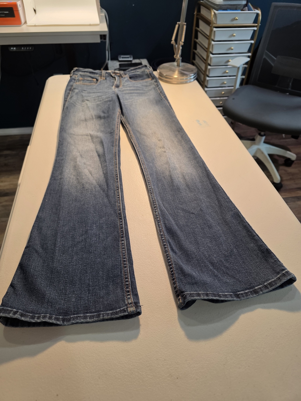 Hollister Medium Wash Blue Flared Jeans W25R